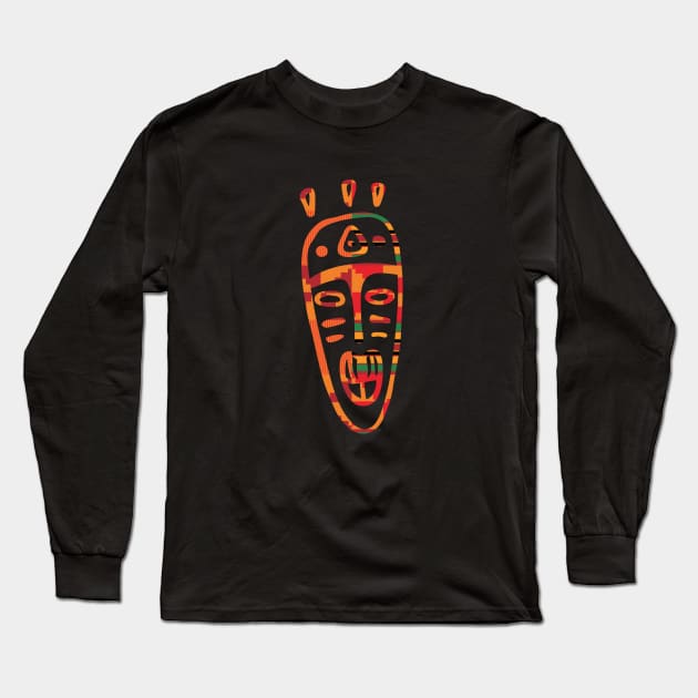 African Tribal Design with Kente Pattern Long Sleeve T-Shirt by kentevibes